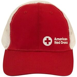 Vitrionic's "American Red Cross" Adjustable Red & White Mesh Trucker Cap
